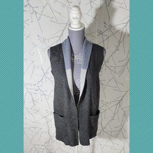 Benedetta B. Gray Merino Wool Blend Sleeveless Cardigan